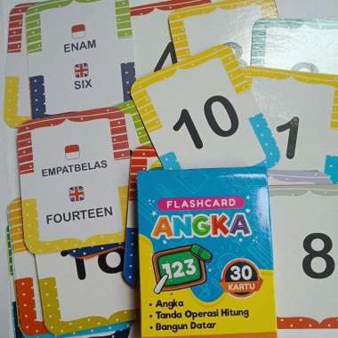 Kartu Belajar Anak Mengenal Huruf Angka dan hijaiyah Angka