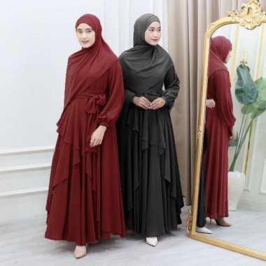 Gamis Amora Dress Maxy Wanita PREMIUM BERKUALITAS Maron