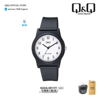 Q&Q QnQ QQ Jam Tangan Arloji Unisex Fashion Analog Karet Rubber - G22 G22A Tahan Air 10 BAR G22A-011