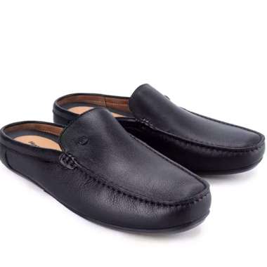 HM05 SEPATU SANDAL PRIA HUSH PUPPIES ORIGINAL SENDAL SLIP ON KULIT ASLI ORI BIRU NAVY BLUE