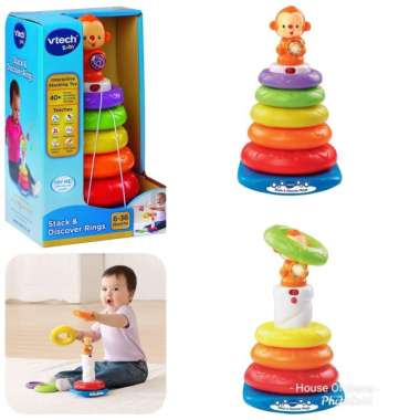 VTECH STACK & DISCOVER RINGS - MAINAN EDUKASI ANAK ORIGINAL
