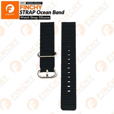 Finchy Ocean Strap LG watch sport W280 Replacement Silicone Wristband Tali Jam Smartwatch Black