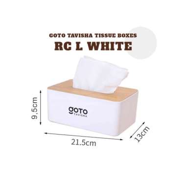 Goto Tavisha Tempat Tisu Kotak Tissue Box Organizer Tisue Kayu Estetik RC L WHITE