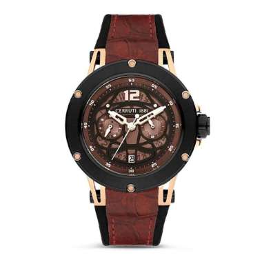 Jam Tangan Pria CERRUTI CIWGQ2224801 Velletri Brown Original