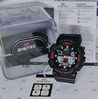 Jam Tangan Pria Digitec 2011 Analog Digital Original hitam merah