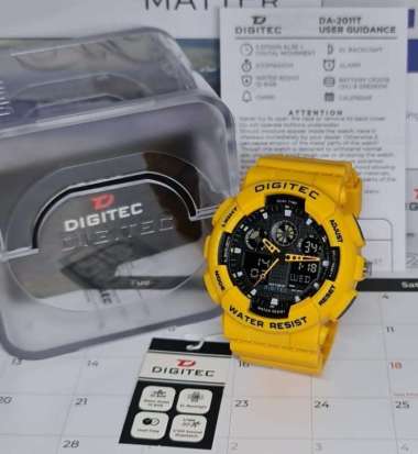 Jam Tangan Pria Digitec 2011 Analog Digital Original Kuning