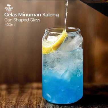 One Two Cups Gelas Minuman Kaleng Kaca Borosilikat 400ml