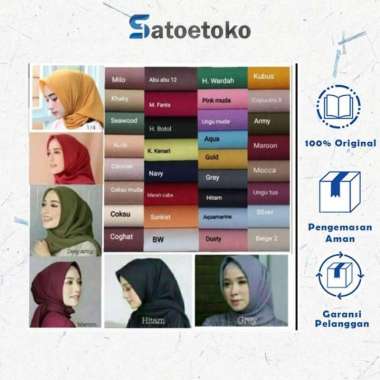 Hijab / Jilbab Segiempat / Segi Empat Polos Bagian 1 Hijau Botol