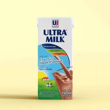 Promo Harga Ultra Milk Susu UHT Low Fat Coklat 1000 ml - Blibli