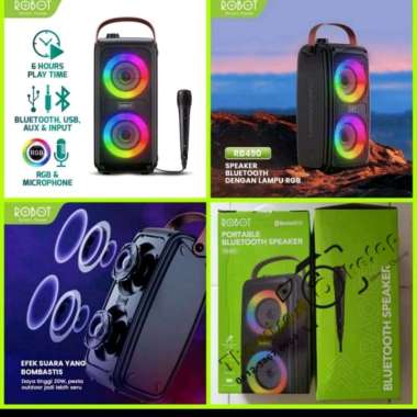 Robot RB490 Speaker Bluetooth Karaoke Boombox with Microphone