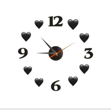 AA - jam dinding DIY 3D kecil / jam tempel di tembok jam hiasan unik 1002 love