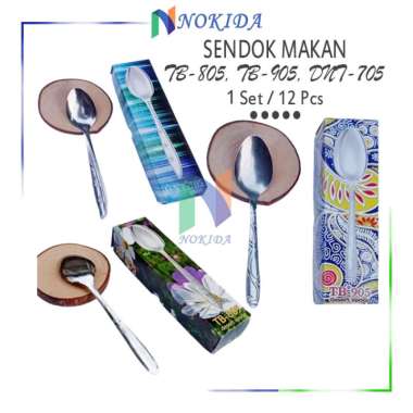 Nokida Sendok Motif 12 Pcs / Spoon Stainless / Sendok 1 Lusin Murah / Peralatan Dapur DNT-705