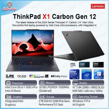 LENOVO THINKPAD X1 CARBON GEN 12 ULTRA 7 165U VPRO 32GB 2TB 14" OLED