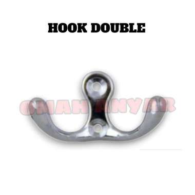 Gantungan Baju Pakaian Hook Double Single Silver Hook Double
