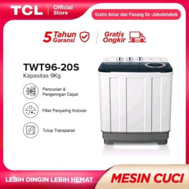 mesin cuci tabung TCL twt 96-20s/9 kg
