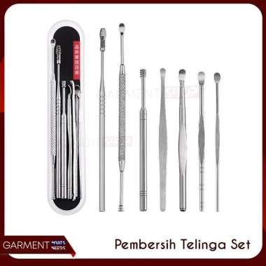 Pembersih Telinga Set Alat Korek Kuping Stainless Isi 7 Pcs Free Kotak PREMIUM (7 PCS)