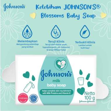 Johnson's Baby Soap 75g / Sabun Mandi Bayi Batang / Sabun Padat Mandi Bayi 75g hijau milk