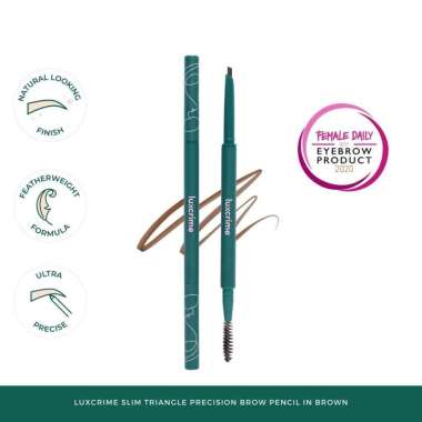 LUXCRIME Slim Triangle Precision Brow Pencil Original - Luxcrime Pensil Alis Waterproof Dengan Ujung