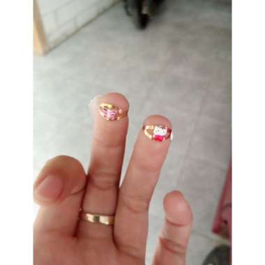 Cincin Bayi Bisa Dibesar Kecilkan Cincin Emas Asli Untuk Anak Bayi Karakter Kupu Kupu dan Hello Kitt