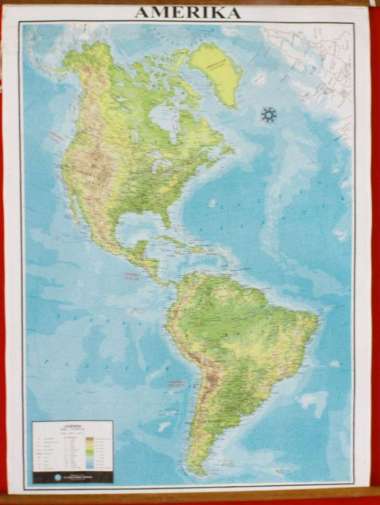 Peta Benua Amerika peta Dinding Multivariasi Multicolor