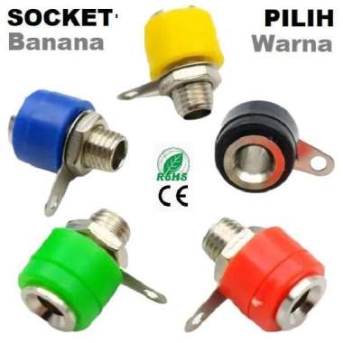 JACK BANANA SOCKET FEMALE 4MM PLUG CONNECTOR Biru