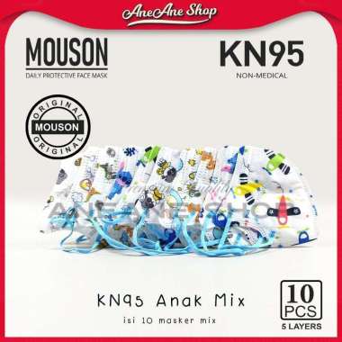Masker Mouson KN95 Anak Mix 5ply Masker Sekali Pakai Non Medis 5 Ply Boy