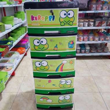 Lemari Container napolly susun 5/Lemari plastik laci karakter keropi instan
