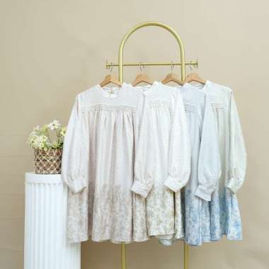 Baju Tunik T123 Jacquard Beverly Hills Semua Ukuran Green