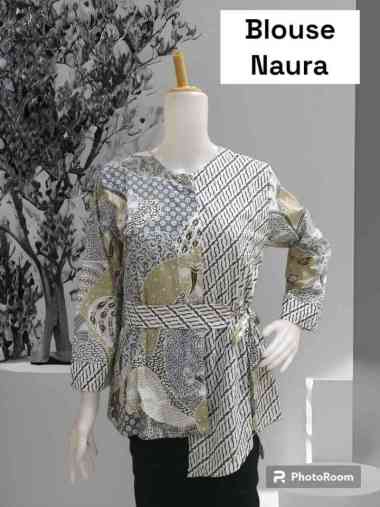 Blouse Naura Batik Riziq Pekalongan L hijau