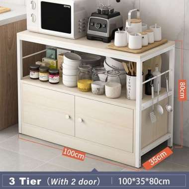 Rak Dapur Microwave Rak Bumbu Rak Dapur Susun Mini 100*35*80CM