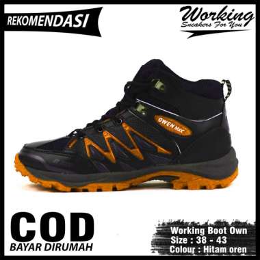 Sepatu Boot Hiking Working Own 42 HITAM OREN