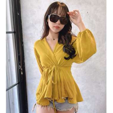 Lana Blouse Airflow | Blouse Wanita Lana Pendek Lime