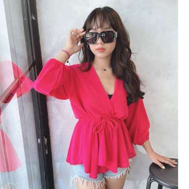 Lana Blouse Airflow | Blouse Wanita Lana Panjang Fushia