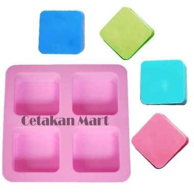CMart Cetakan Silikon Resin Sabun Craft DIY Box 4 Cavity 6.5 x 6.5 x 2.8 Cm