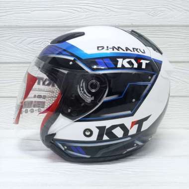 HELM KYT HALF FACE KYT DJ MARU MOTIF L/XL /XXLORIGINAL XL #9 WHITE BLUE