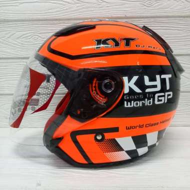 HELM KYT HALF FACE KYT DJ MARU MOTIF L/XL /XXLORIGINAL M #11 ORANGE
