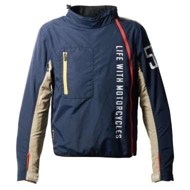 Jaket Motor - 56design Arc Zip Navy Beige Original M