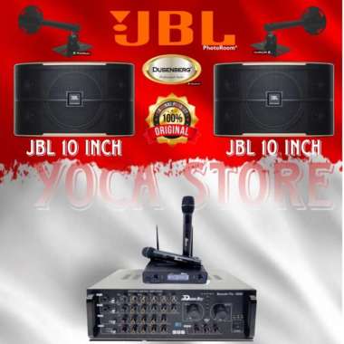 Set Speaker JBL 10 IN 2 Mic Wireless Ampli Bluetooth Karaoke Smart TV