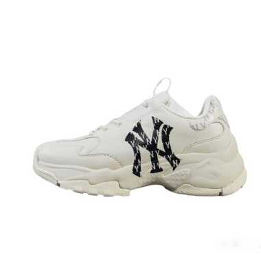 MLB BIGBALL CHUNKY MONOGRAM WHITE SNEAKERS 100% Authentic 40.5