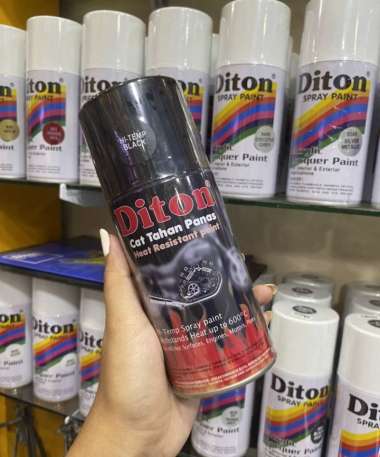 CAT SEMPROT DITON PREMIUM 400CC PILOX PILOK HITAM PUTIH SILVER silver metalic