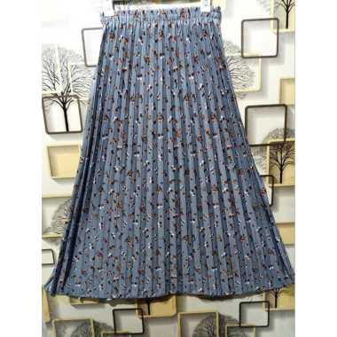 Rok Plisket Motif Bunga Lily Daily / Rok Motif Bunga / Plisket Daisy Premium / Rok Plisket Panjang /