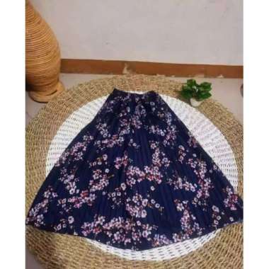 Rok Plisket Motif Bunga Lily Daily / Rok Motif Bunga / Plisket Daisy Premium / Rok Plisket Panjang /
