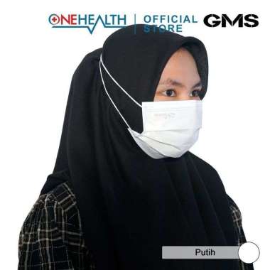 Masker Medis 3 ply Headloop / Hijab Onehealth Per Box isi 50 Pcs Putih
