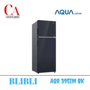 KULKAS AQUA 2PINTU 333 liter TWIN INVERTER AQR 395IM BK AQR 395 IM BK AQR395IMBK LEMARI ES 2 PINTU A