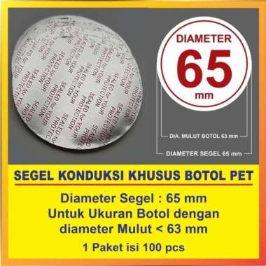 Segel Aluminium Foil Botol PET diameter 65 mm (100 pcs)