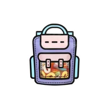 OEM SK-C1094 Plastik Bingkisan Ziplock Motif Tas Ransel / Goodie Bag Birthday 3D Zip Lock / Plastik 