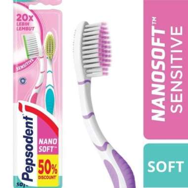 Pepsodent Nanosoft Double Care Sensitive Sikat Gigi Soft isi 2 pcs