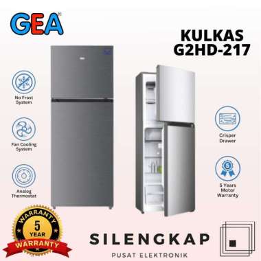 KULKAS GEA 2 PINTU G2HD 217 / G2HD217 TOP MOUNT FRIDGE FREEZER 217L