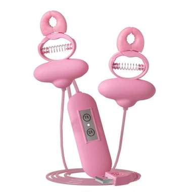 Electric Vibrating Nipple Clamps For Women 2 In 1 Wearable SM 10 Vibration Vibrators With Bondage Co