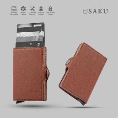 Saku - Dompet Kartu Pria Wanita Anti Rfid Card Holder Mini Smart Wallet Textured Clay